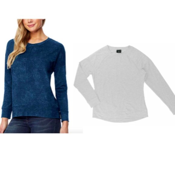 womens crew neck fleece top